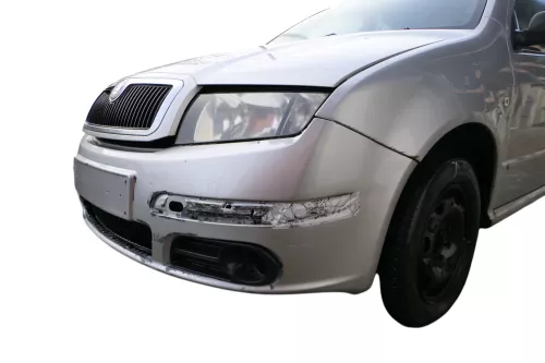 Fabia 6Y Stoßstange Stoßfänger vorne grau silber LF7T Facelift-Gitter NSW-MÄNGEL (183656)