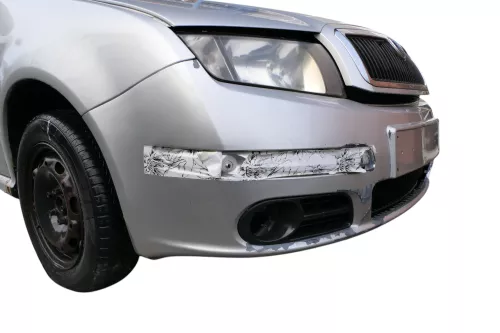 Fabia 6Y Stoßstange Stoßfänger vorne grau silber LF7T Facelift-Gitter NSW-MÄNGEL (183656)