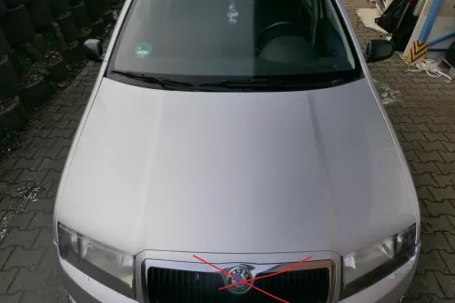 Skoda Fabia 6Y Motorhaube Klappe vorne silber LF7T vorn     (OHNEgrill!)