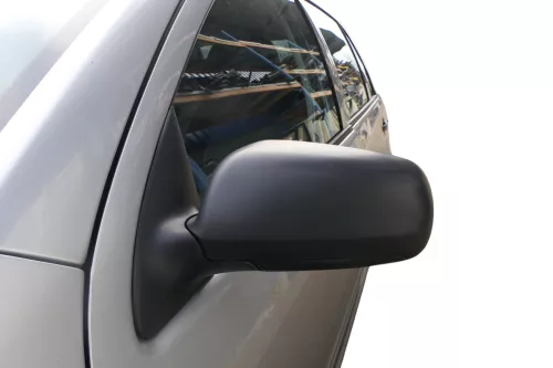 Skoda Fabia 6Y mechanischer Spiegel Außenspiegel links schwarz matt Glas