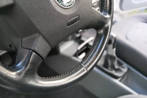 Fabia 6Y Lenkrad 4-Speichen 6Y0419091C E74 Leder Lederlenkrad -ohne Airbag (183672)