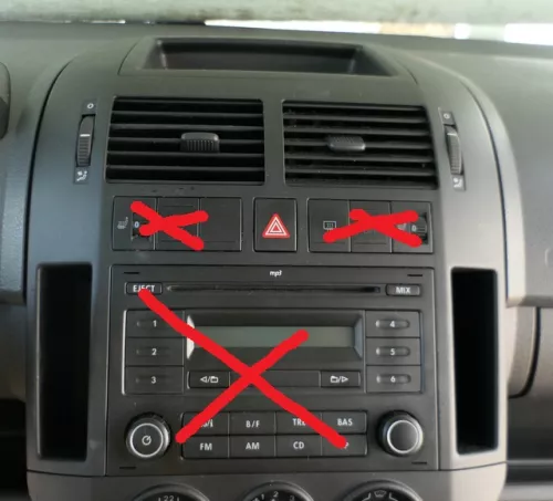 VW Polo 9N Mittelkonsole Verkleidung um Radio schwarz 6Q0858069AD /T