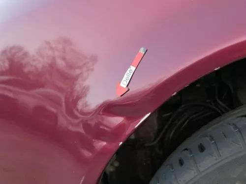 Audi A6 4B Kotflügel vorne links rot LZ3L (bis ca.Mitte 2001 passend   - DELLE (184087)
