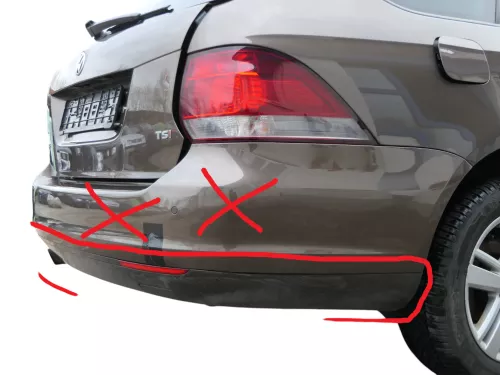 Golf 5 + 6 Kombi Avant NUR Spoiler für Stoßstange hinten Heckstoßstange schwarz 
