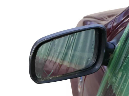 Skoda Fabia 6Y mechanischer Spiegel Außenspiegel links schwarz Glas (184627)