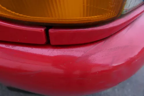 VW Polo 6N Stoßstange vorne 2-geteilte Frontstoßstange rot LP3G Stoßfänger (184675)