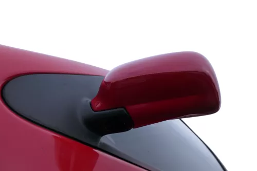 VW Polo 6N mechanisch manuell Spiegel Außenspiegel links rot LP3G