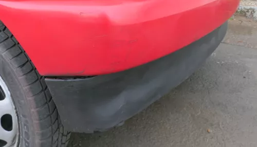 Polo 6N Stoßstange hinten 2-geteilte Heckstoßstange rot LP3G schwarz Stoßfänger (184677)