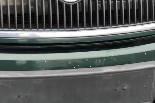 Skoda Fabia 6Y Stoßstange Stoßfänger vorne silber grün LF8C 2000-2004 (184735)