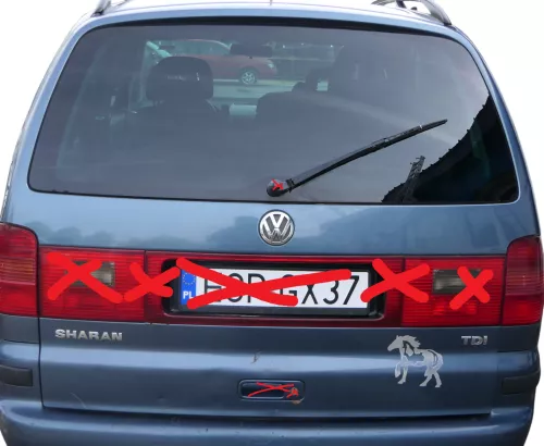 VW Sharan 7M Heckklappe Scheibe  Klappe hinten ab Bj.2000 blau LC5W ohneAnbautei (184756)