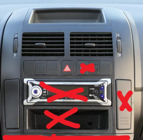 VW Polo 9N Mittelkonsole Verkleidung um Radio schwarz 6Q0858069AC