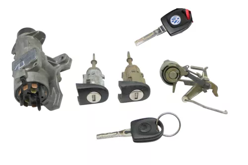 VW Golf 4 Lim Schloßsystem 2x Türschloß 2x Schlüssel Schloß Zündschloß Hecksch O (185176)