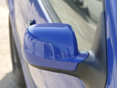 VW Golf 4 Bora manueller Spiegel vorne rechts Außenspiegel blau LA5C (185214)