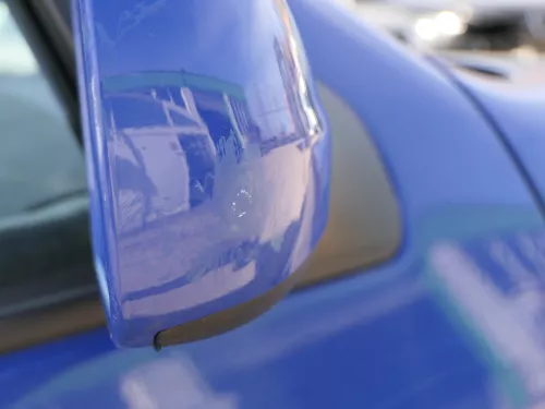 VW Golf 4 Bora manueller Spiegel vorne rechts Außenspiegel blau LA5C (185214)