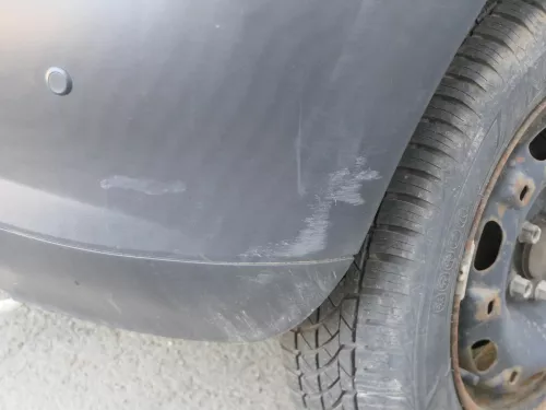 VW Fox 5Z Stoßstange hinten Stoßfänger schwarz matt unlackiert (185242)