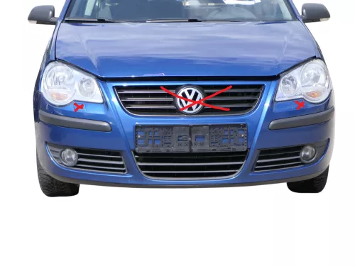 VW Polo 9N3 Stoßstange vorne Frontstoßstange Stoßfänger blau LA5K SWR