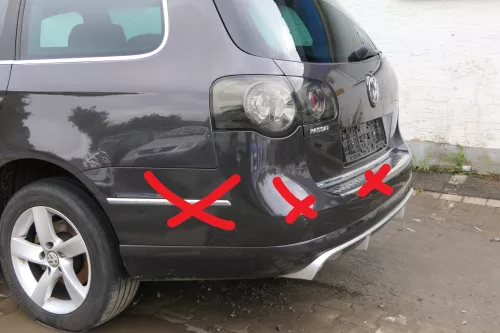 Passat 3C Kombi hinten Lippe Heckansatz Spoiler unten braun LC8Z  CSR-HA050