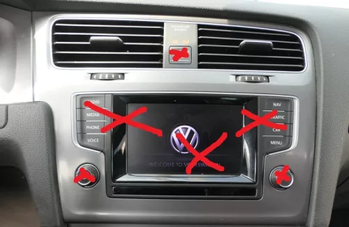 Golf 7 5G Lüftungsdüse Düse Lüftung vorne mitte - dark rhodium grau