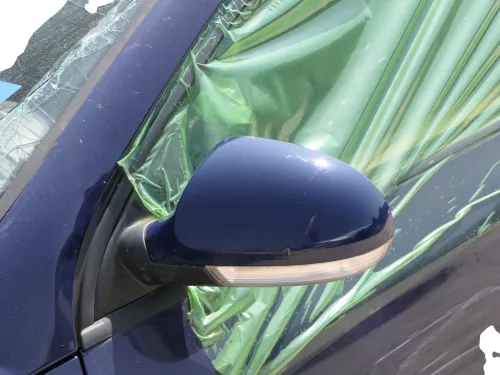 VW Passat 3C elektrischer Spiegel Außenspiegel links mit Glas Blinke blau LA5E