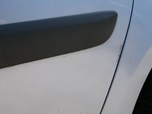 Skoda Roomster 5J Tür hinten links blau LF5Y (ohne Anbauteile - mit Scheibe)