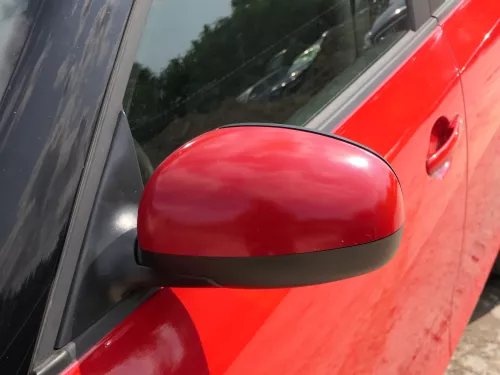 Skoda Fabia 5J mechanisch Spiegel Außenspiegel links mit Glas rot LF3K (186436)