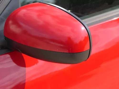 Skoda Fabia 5J mechanisch Spiegel Außenspiegel links mit Glas rot LF3K (186436)