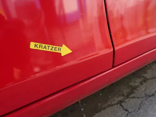 Skoda Fabia 5J Limousine Tür hinten rechts rot LF3K - ohne Anbauteile (186441)