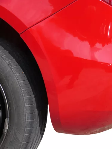 Fabia 5J Schrägheck Limousine Stoßstange hinten Heckstoßstange rot LF3K (186444)