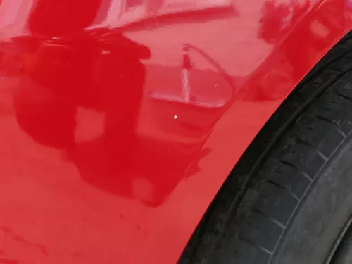 Fabia 5J Schrägheck Limousine Stoßstange hinten Heckstoßstange rot LF3K (186444)