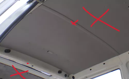 1x VW T4 Himmel Innenraum Decke Dachhimmel Dach oben hinten Kastenwagen Lampe