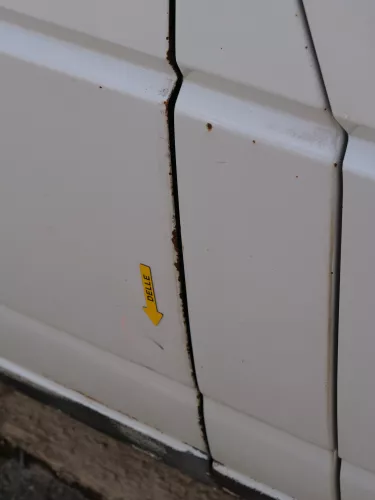 T4 Transporter Tür rechts Schiebetür mit Scheibe Multivan Caravelle weiß R902 (186815)