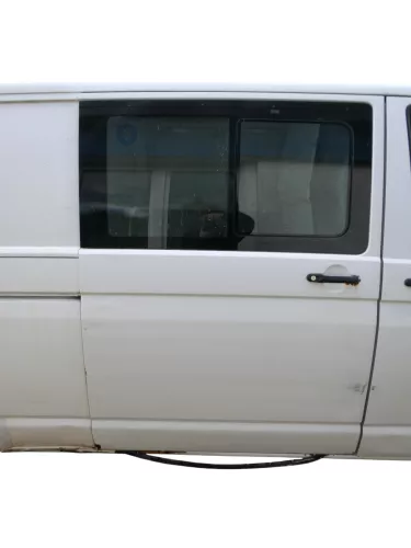 VW T5 Facelift T6 Tür rechts Schiebetür mit Scheibe weiß R902 Fenster - Delle