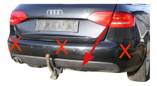 Audi A4 8K B8 Avant nur Spoiler für Stoßstange hinten Heckstoßstange Lippe AHK (200731)
