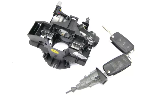 VW Golf Plus 5M Zündschloß Schloß Zündung 2x Schlüssel + 1x Türschloß Tür