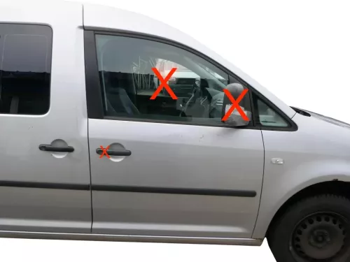 VW Caddy 3 2K Tür vorne rechts Beifahrertür silber LY7W -ohne Anbauteile