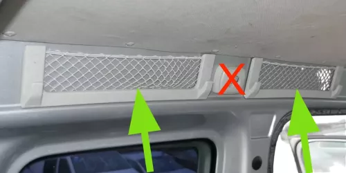 4x VW Caddy 2K Halter Aufnahme Ablagenetz Kofferraum 2K0863071A Ablage Fach