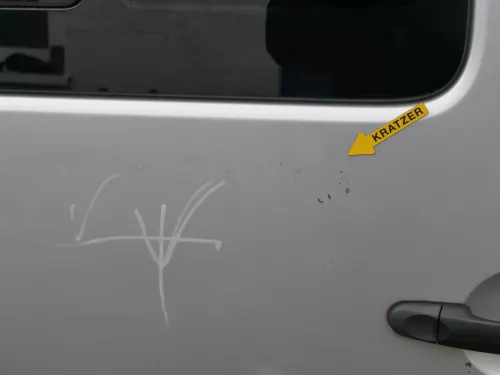 VW Caddy 3 2k Tür hinten rechts silber LA7W Schiebetür mit Scheibe (201006)