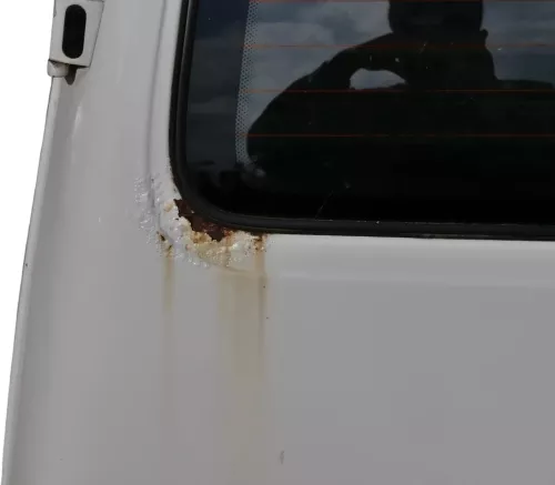 VW T4 Flügeltür Klappe hinten links weiß R902 mit Scheibe (201143)