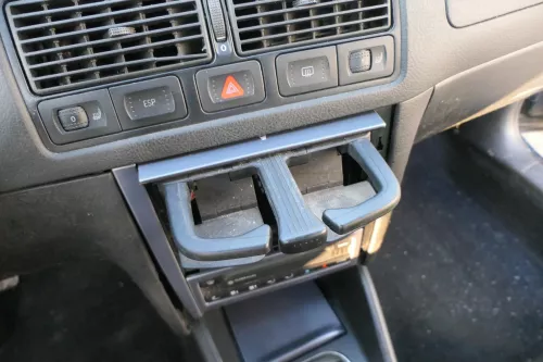 Golf 4 Bora Mittelkonsole Verkleidung um Radio 1j1858069G Dekor grau (201338)