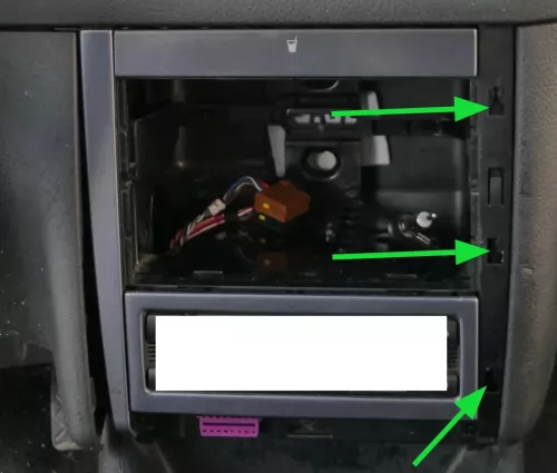 Golf 4 Bora Mittelkonsole Verkleidung um Radio 1j1858069G Dekor grau