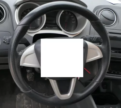 Seat Ibiza 6J Lenkrad 6J0419091M schwarz grau Nähte Leder Lederlenkrad