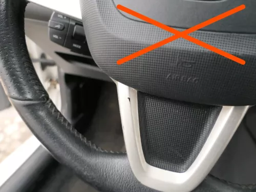 Seat Ibiza 6J Lenkrad 6J0419091M schwarz grau Nähte Leder Lederlenkrad (201572)