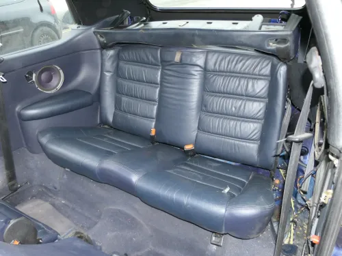 VW Golf 3+4 1E Cabrio Sitz Sitze hinten Rückbank Rücksitzbank Leder blau (202455)