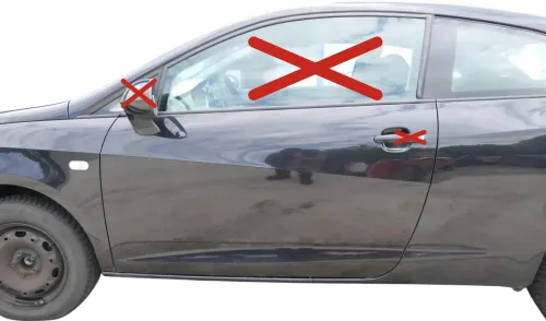 Ibiza 6J Tür vorne links Fahrertür schwarz LC9Z 2/3-Türer - ohne Anbauteile